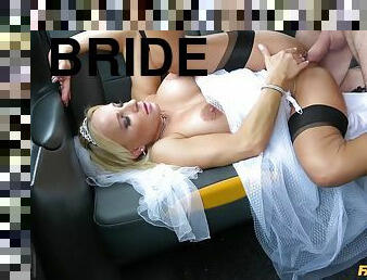 Beautiful bride takes a fake taxi for a sex adventure