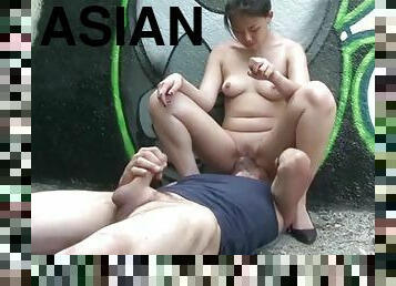 Cute Asian Christine Gets Fucked Outdoor By William