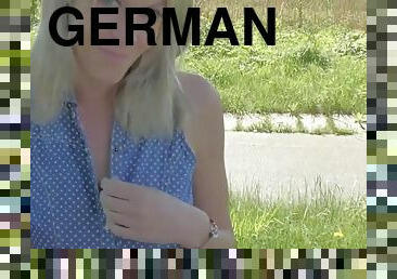 Gorgeous Striking German mom outdoor shag with a stranger