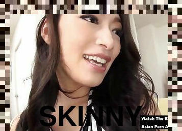 Skinny Japanese MILF sizzling porn video