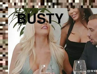 Busty MILFs Lela Star and Nicolette Shea in hot threesome sex scene
