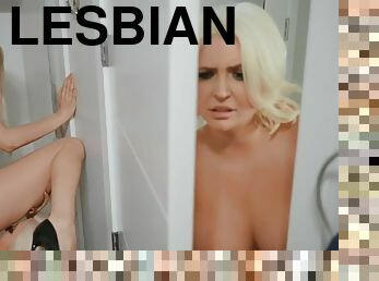 Sneaky lesbian sex scene with amazing Abella Danger