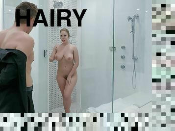 Lena Paul is waiting for her hung sexmate in the shower