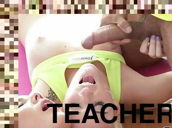 Teenagers Screw Gym Teacher's Big Dick