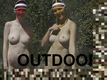 Emily Bloom, Katie Darling - Countryside outdoors erotic footage