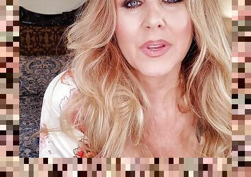 Busty MILF Julia Ann graving cock but has to masturbate solo on webcam