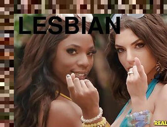 Sarah Banks and Darcie Dolce interracial lesbian sex