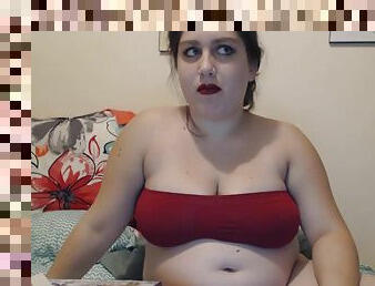 Eating all the Christmas candy! - Teen fatty on webcam in food fetish solo