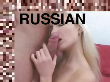 gammel, russisk, anal, teenager, hardcore, rolleudvælgelse, creampie, første-gang, blond, 18-årige