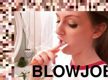 Young Maya Kendrick gets fucked in bathroom and blowjobs big cock