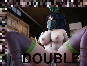 3D Compilation: League of Legends Akali Double Penetration Creampie Ahri Doggystyle Dick Ride Hentai