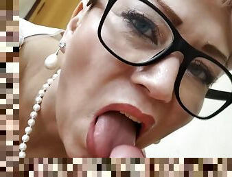 Older Cocksucker Secretary Covered In Young Bosss Cum! Aimeeparadise Starring... ))