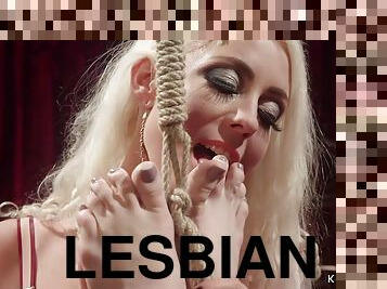 Blond lesbian has lesbian assfuck fist fantasy
