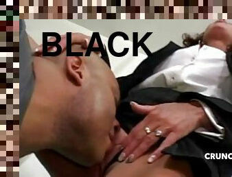 Hot sexy blonde bitch fucked bareback by xxl black cock with cum in her mouth from a hot dick