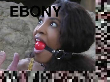 Man finds ebony in woods for bdsm mating