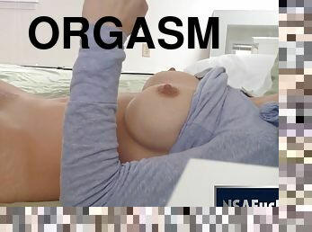 masturbation, orgasm, skolflicka, amatör, hemmagjord, flickvän, college, skrikande