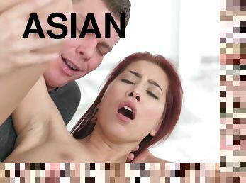 Asian teen Paula Shy rides face and big cock of Ricky Rascal
