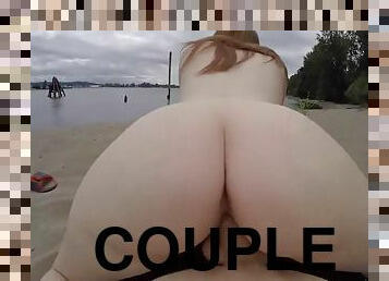 Teenager Couple Use Go-pro Camera To Make Coitus Video At Beach
