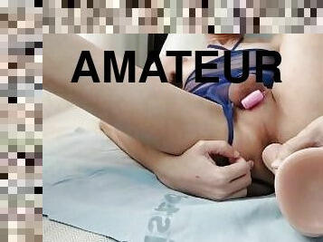 masturbaatio, amatööri, anaali, lelu, dildo, soolo