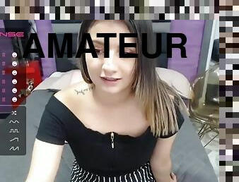 masturbation, amateur, ados, webcam, solo, brunette, taquinerie