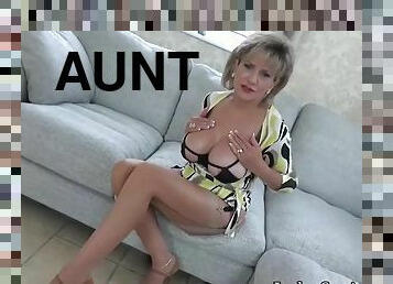 Aunt Sonia masturbates with her nephews cum filled panties