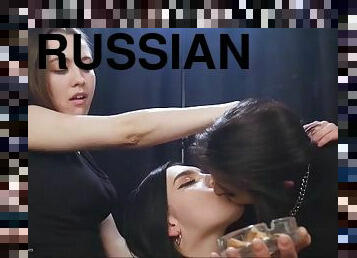 russisk, lesbisk, rødhåret, kyssende, fetish, rygende, brunette