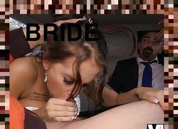 VIP4K. Seductive bride swings with injured boyfriend in front of her husband