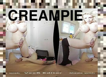 Big fake Tits in POV VR hardcore - Creampie for blonde