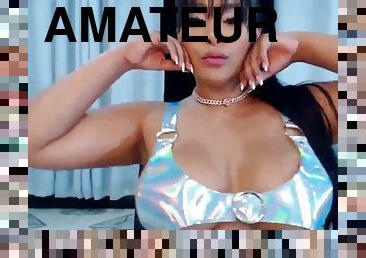 Afro Latina mom back at it - Big fake tits in bikini