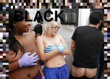 cul, gros-nichons, monstre, infirmière, ébène, interracial, hardcore, pornstar, black, trio