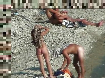 public, russe, amateur, babes, cam, plage, voyeur, chevauchement