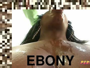 Pervcity ebony slut deepthroats huge cock