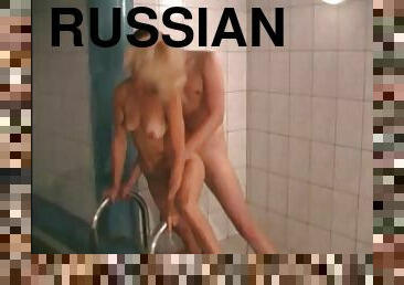 Russian elena having fun in the sauna
