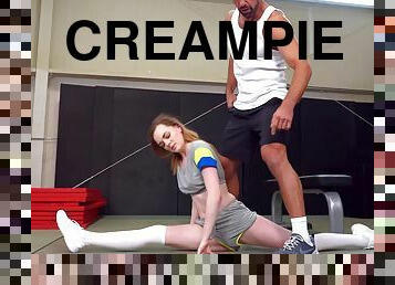 Fitness teen girl Samantha Reigns breathtaking creampie porn movie
