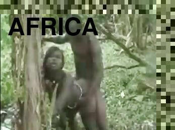 African tribe members caught fucking in a tre