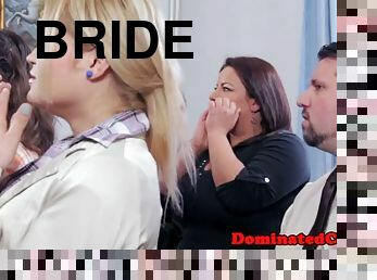 Gorgeous bride dominated after wedding