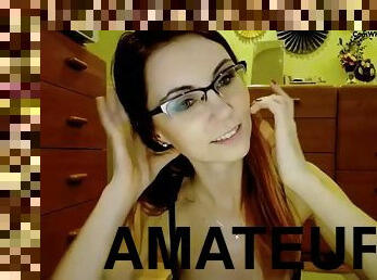 amateur, rousse, webcam