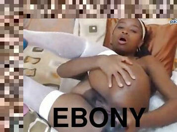 Ebony anal masturbation