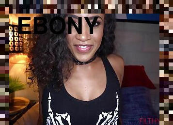 Ebony Teen Takes Big Dick Pounding Early in Porn Career - Rough sex