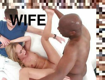 Blond Wife Spreads For Black Dick