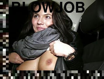 Hot Euro Chick With Big Tits 1 - Vanessa Decker POV car blowjob
