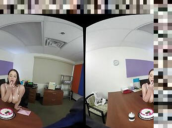 VR big tit office - Pov