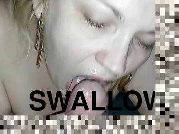 BBW Baddie Toxic Lilly Swallows A Load Close-UP