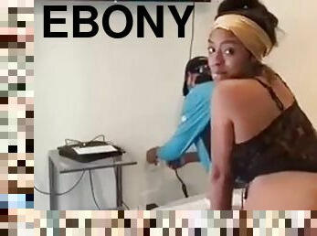 Ebony nice masturbating