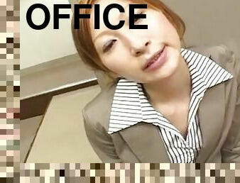 Office lady sucks off numerous cocks