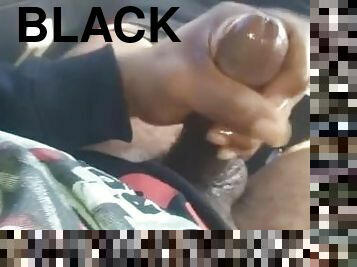 masturbation, amateur, ébène, branlette, black, voiture, secousses, solo, bite