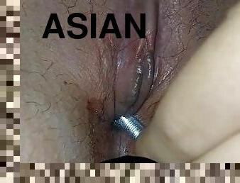 asiatisk, masturbation, pissande, amatör, massage, barnvakt, pov, college, ensam