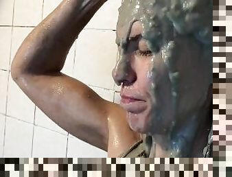 Mud Showering Girl - Muddy Girl