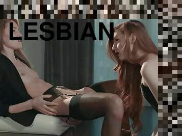 страпон, лесбіянка-lesbian, іграшка, хардкор, порнозірка, руда, жіноча-білизна, фетиш