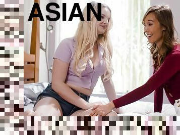 asia, sayang, lesbian-lesbian, pacar-perempuan, kecil-mungil, payudara-kecil